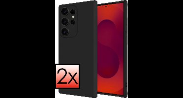 Hoesje - 2 Stuks - Geschikt voor Samsung Galaxy S25 Ultra - Sterk & Shockproof - Case Siliconen - Back Cover - Telefoon Hoes - Zwart