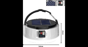 Redcliffs - Campinglamp - Solar - USB oplaadbaar - Grijs - Waterdicht - Kampeer lamp - Tentlamp