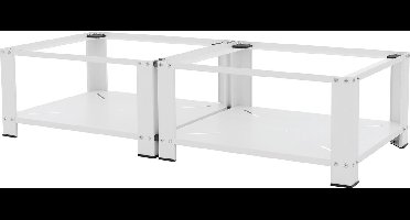 Wasmachine verhoger, Wasmachine Onderstel dubbele set 63x54x32 cm met planchet in wit ML design