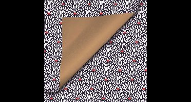 Inpakpapier Fantasiemotief Zwart Goud | Luxe Paisley Cadeaupapier 30-100cm x 200m |variant: 30 cm / 200 mtr.