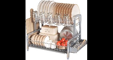 ApexArte® Bordenrek - Afdruiprek met lekbak - Inklapbaar