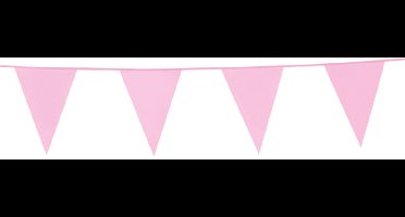 12x Vlaggenlijn Baby Roze 10 meter - Verjaardag Feest Party Festival Poolparty Decoratie