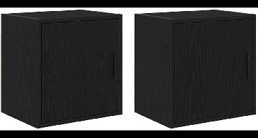 vidaXL Garagewandkasten 2 st spaanplaat zwart