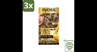 3 x SYOSS - Oleo Intense 7-58 Cool Beige Blond - Haarverf - Zonder Ammoniak - Grijsdekking - Langdurige Kleur - Grootverpakking - Haarverf - Permanent Haarkleuring - Grijsdekking - Zonder Ammoniak - Olie-formule