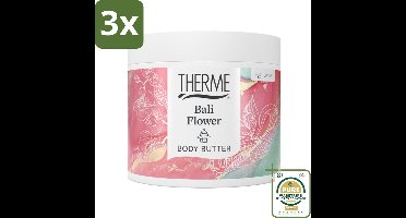 3 x Therme - Bali Flower - Bodybutter - Hydraterend - Verzorgend - 225gr - Grootverpakking - Bodybutter - Hydratatie - Huidverzorging - Bloemige Geur - Orchidee