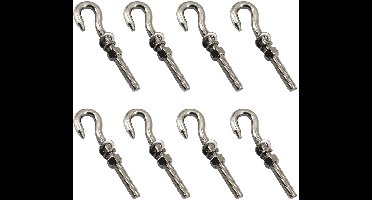 8Pcs Rvs Oogbout Met Moer En Wasmachines - Lange Schacht Schroefdraad