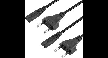 2 stuks 2-pins Euro EU stekkerkabel 1,5 m voor laptops en audioapparaten