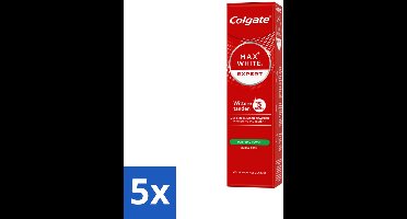 5 x Colgate – Max White Expert Purifying Power – Tandpasta – 75 ml - Witte Tanden - Tandpasta Whitening - Waterstofperoxide - Vlekken Verwijderen - Glimlach Verlichten