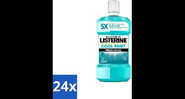 Listerine – Mondwater – Cool Mint – Milde smaak zonder alcohol – 500 ml - Voordeelverpakking - 24 stuks