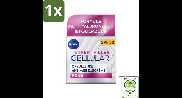 1 x NIVEA - CELLular Expert Filler Dagcrème - Anti-Veroudering Gezichtscrème - SPF 30 - Met Hyaluronzuur, Creatine & Foliumzuur - 50 ml - Anti-rimpel Crème - Dagcrème - Anti-aging - Hyaluronzuur - Creatine