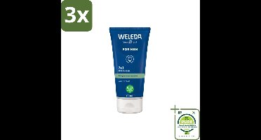 3 x WELEDA - Reinigingsgel & Baardwash 2‑in‑1 Men - 100 ml - Grootverpakking - Reinigingsgel - Baardwas - Gezichtsreiniger - Baardverzorging - Natuurlijke Verzorging