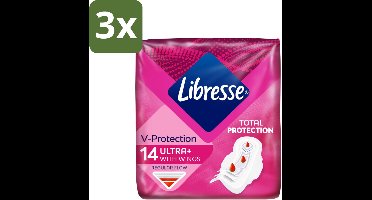 Libresse – Inlegkruisjes – Invisible Normal Clip – Discreet en flexibel – 14 Inlegkruisjes - Bulkverpakking - 3 stuks