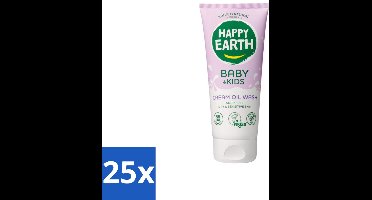 25 x Happy Earth – Cream Oil Wash – 100% Natuurlijk Baby & Kids – 200 ml - Babyolie - Gezichtsolie - Kinderhuidverzorging - Natuurlijke Babyolie - Gezicht En Lichaam Olie