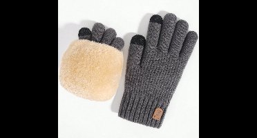 Luxe Winterhandschoenen — Dubbellaags Velvet & Touchscreen - Donkergrijs