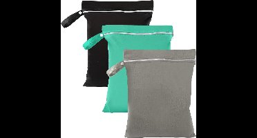 3 Stuks Wasbare Nattassen met Ritssluiting voor Luiers en Kleding