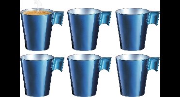 Luminarc Espresso kopje - 6x - donkerblauw - keramiek - 80 ml - koffiekopje bekers
