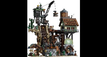 Pantasy 85025 Western Mine bouwset incl. 3 minifigures | Classic Creator Modular Building | Expert Architecture Modelbouw | Technisch Educatief bouwpakketten voor volwassenen & kinderen | Mega gebouwen geschikt voor Lego | Bouwdoos met 2990 bloks