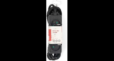 Nedis Stekkerdoos - France / Type-E (CEE 7/6) - 3-wegs - 3.00 m - 3680 W - 16 A - Zwart