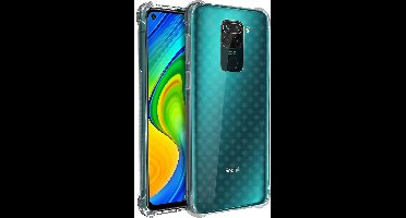 Akashi, Hoesje Geschikt voor Redmi Note 9 Flexibel met Versterkte Hoeken, Transparant
