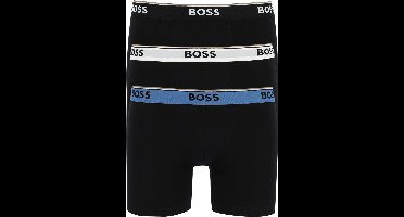 HUGO BOSS Power boxer briefs (3-pack) - heren boxers normale lengte - zwart met gekleurde tailleband