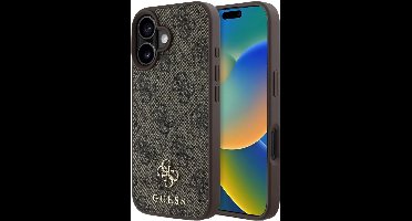 Guess iPhone 16 Backcover hoesje Magsafe PU 4G - Bruin