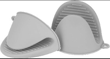 Oneay 1 paar - Siliconen ovenhandschoenen, kleine hittebestendige keukenhandschoenen, airfryerhandschoenen, mini-panhandschoen met grip, geschikt voor koken en bakken (zwart)