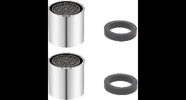 Kraanbeluchter - M16/M18/M20/M22 straalregelaar beluchter, 2-delige set kraan bubbler - mengpatroon ventielzeef - honingraat verchroomd - Inclusief afdichtringen - Geschikt voor keuken en badkamer (M18)