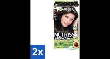 Garnier - Nutrisse Ultra Crème 3 - Haarkleuring - Donkerbruin - Intens Voedend - Permanente Kleur - Voordeelverpakking - 2 stuks