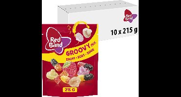 Red Band snoepmix Groovy - snoep - zacht - zoet - zuur - 10x215g