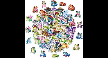 100 schattige kikkerstickers - dommige dierenstickers voor bullet journal en decoratie, geschikt voor waterflessen, koffers, fietsen en tablets, voor kinderen en volwassenen