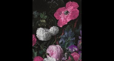 IXXI Golden Age Moody Florals I, Bloomery Decor - 80 x 100 cm - Gratis ophangtool - Grote wanddecoratie en posters - Klassiek, Naturalisme, Eetkamer