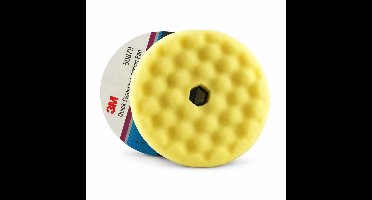 3M 50879 Perfect-It III Quick Connect Dubbelzijdige Gewafelde Hoogglans Polijstschijf 150mm - Geel