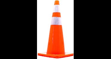 Verkeerskegel - Oranje wit - 70 cm - Soepel