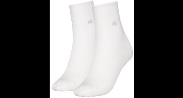 Calvin Klein dames 2P halfhoge sokken roll top wit