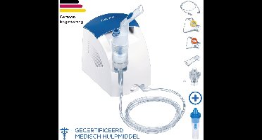 Beurer IH 26 Aerosoltoestel - Vernevelaar - Inhalator voor Volwassenen & Kinderen - Persluchttechnologie - Zeer Korte Inhalatietijd - Incl. Maskers, Neusdouche & Accessoire-set - Medisch Apparaat - 5 Jaar Garantie