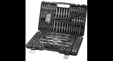 Tap- en Snijset - 116-delige Draadsnijset - Metrisch En Imperiaal - 51 Tappen + 51 Snijplaten - Met Kerngatboren - Voor Staal En Metaal