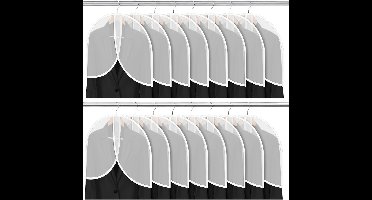 Oneay Set van 16 - Schouderhoezen voor kledinghangers, stoffen stofhoezen voor kledingkasten, plastic hangerhoezen voor T-shirts, pakken, jassen, jurken (60*45 cm)