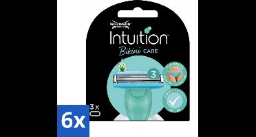 6 x Wilkinson Intuition - Navulmesjes - Bikini Care Duo - Praktisch - 3 mesjes - Scheermesjes - Intieme Zone - Bikini Lijn - Gevoelige Huid - Scheermes