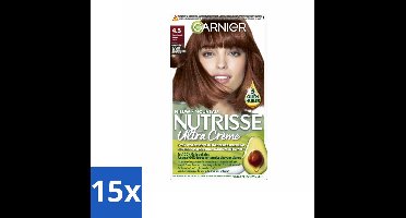 15 x Garnier - Nutrisse Ultra Crème 4.5 - Haarkleuring - Mahoniebruin - Intens Voedend - Permanente Kleur - Haarverf - Voedend Haarverf - Permanente Haarkleur - Grijsdekking - Haarverf Mahoniebruin