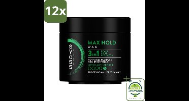 SYOSS - Max Hold Haarwax - Verzorging - Langdurige Styling - 150ml - Voordeelverpakking - 12 stuks - Haarwax - Stylingproduct