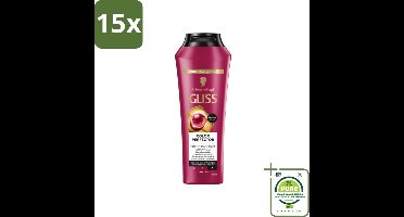 15 x Gliss - Shampoo - Color Protect & Shine - Voor Langdurige Kleurbehoud - 250 ml - Grootverpakking - Kleurbehoud Shampoo - Glans Shampoo - Geverfd Haar Shampoo - Highlights Shampoo - Kleurbescherming Shampoo