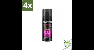 SYOSS - Uitgroeispray Donker Bruin - Snelle Tussenoplossing voor Uitgroei - Voordeelverpakking - 4 stuks - Haaruitgroei - Grijs haar