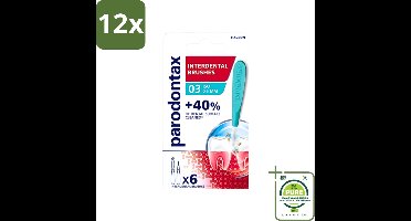 Parodontax - Ragers - Interdentale Ragers 0,6 mm - ISO Maat 3 - 6 ragers - Voordeelverpakking - 12 stuks - Interdentale ruimte reinigen - Tandplak verwijderen