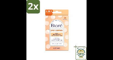 Bioré – Spot Control 3-in-1 Patches – Puistjespatches – 24 patches - Voordeelverpakking - 2 stuks - Puistjes behandelen - Hydrocolloïde pleisters