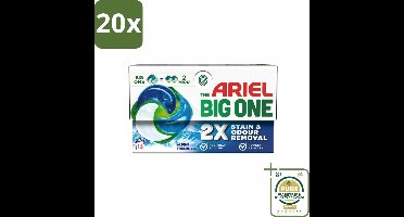 20 x Ariel - 3in1 Wasmiddel Pods - The Big One - Alpine - 15 Pods - Grootverpakking - Ariel The Big One Alpine - Wasmiddelcapsules - Reinigingskracht - Vlekverwijdering - Geurverwijdering