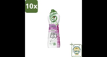10 x Cif Cream Pink Flower - Schuurmiddel - Tegen Hardnekkig Vuil - Frisse Bloemengeur - 750 ml - Grootverpakking - Cif Cream Pink Flower - Schuurmiddel - Reiniging - Hardnekkig Vuil - Frisse Bloemengeur