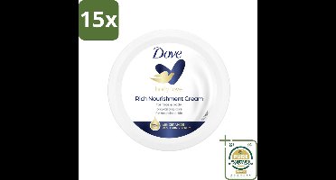 15 x Dove Bodycrème - Voedend - 150 ml - Grootverpakking - Voedende Crème - Huid Verzorging - Hydratatie - Voeding - Zachte Huid