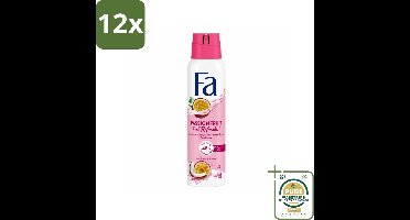 Fa – Deodorant Spray – Passion Fruit – 150 ml - Voordeelverpakking - 12 stuks - Zweetbestendig - Fris