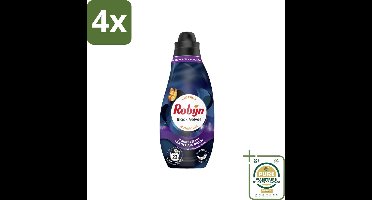 Robijn – Vloeibaar Wasmiddel – Klein & Krachtig Classics Black Velvet - 665 ml - Voordeelverpakking - 4 stuks - Wasmiddel zwart - Kleurbehoud