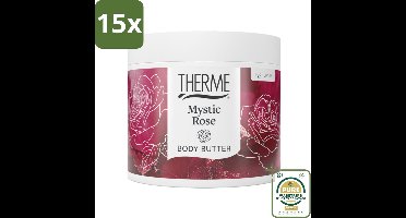15 x Therme - Mystic Rose - Bodybutter - Hydraterend - Verzorgend - 225gr - Grootverpakking - Bodybutter - Hydratatie - Zijdezachte Huid - Geur - Vegan